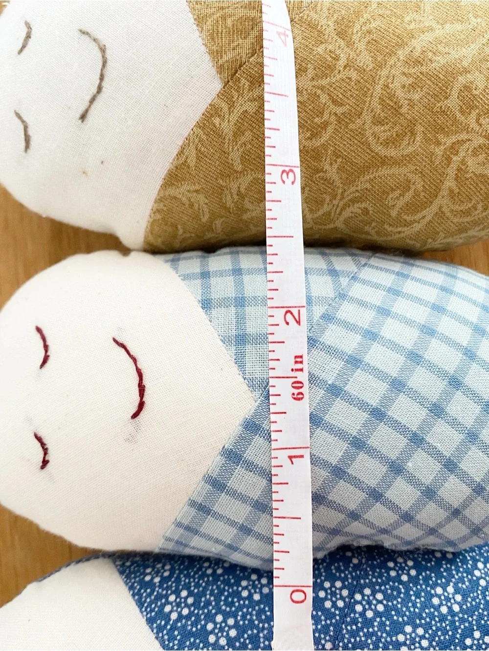 Lot of 4 Quilted Plush Swaddled Baby Babies Comfort Dolls Sleeping Eyes Handmade